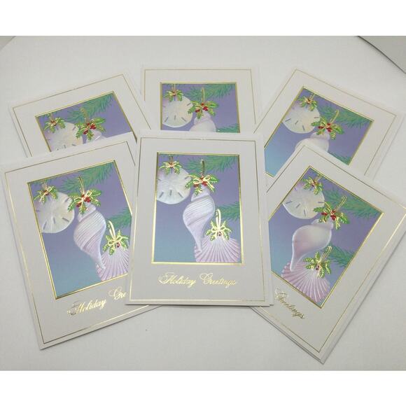 Nautical Beach Christmas Holiday Greeting Cards lot of 17 - Picture 2 of 9